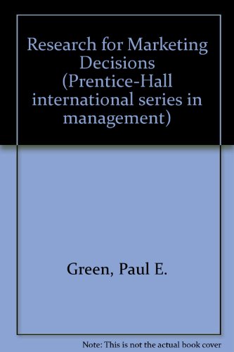 Stock image for Research for marketing decisions (Prentice-Hall international series in management) for sale by ThriftBooks-Atlanta