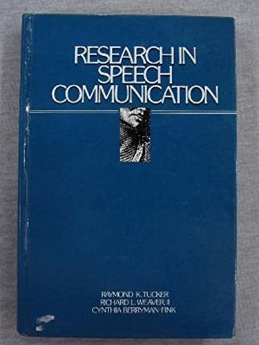 Stock image for Research in Speech Communication for sale by Better World Books Ltd