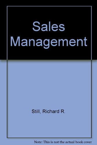 9780137877621: Sales management;: Decisions, policies, and cases