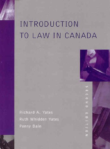 Beispielbild fr Introduction to Law in Canada zum Verkauf von Better World Books