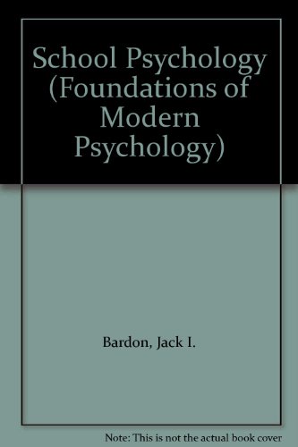 Imagen de archivo de School Psychology (Foundations of Modern Psychology) a la venta por NEPO UG