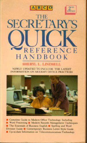 The Secretary's Quick Reference Handbook (9780137984060) by Sheryl Lindsell-Roberts; Sheryl L. Lindsell