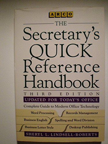 Beispielbild fr The Secretary's Quick Reference Handbook zum Verkauf von Wonder Book