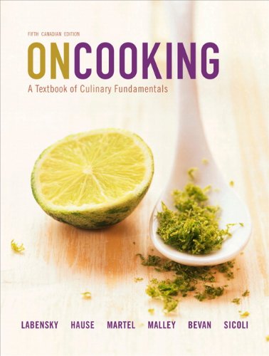 Imagen de archivo de On Cooking: A Textbook of Culinary Fundamentals, Fifth Canadian Edition (5th Edition) a la venta por Books Unplugged