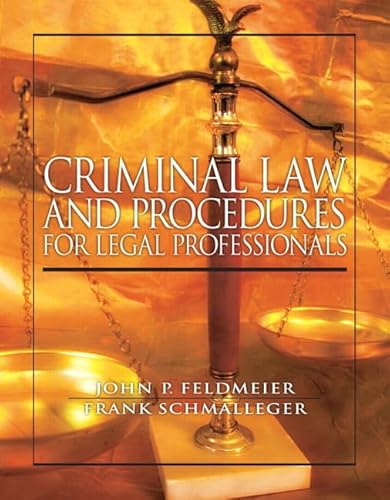 Imagen de archivo de Criminal Law and Procedure for Legal Professionals a la venta por Better World Books: West