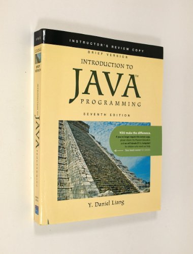 Beispielbild fr Introduction to JAVA Programming Brief Version (Instructor's Review Copy) zum Verkauf von ThriftBooks-Dallas