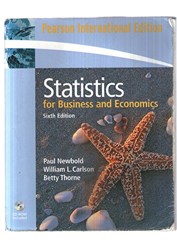 Imagen de archivo de Statistics for Business and Economics by Newbold, Paul, Carlson, William L., Thorne, Betty a la venta por medimops