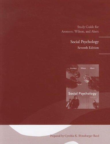 Imagen de archivo de Student Study Guide for Social Psychology a la venta por The Book Spot