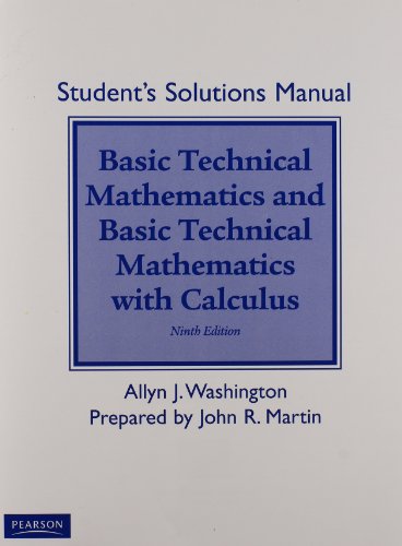 Imagen de archivo de Student Solutions Manual for Basic Technical Mathematics with Calculus a la venta por SecondSale