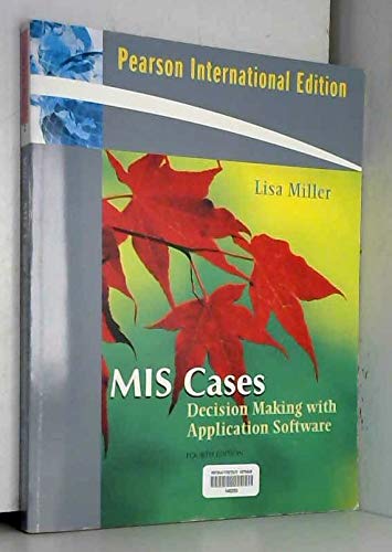 Beispielbild fr MIS Cases: Decision Making wih Application Software: International Edition zum Verkauf von WorldofBooks