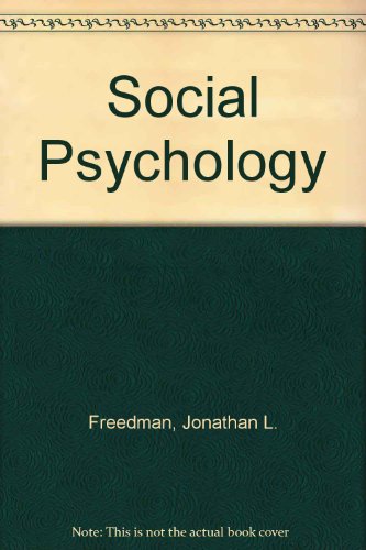 Imagen de archivo de Social Psychology a la venta por Better World Books