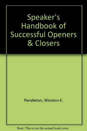 Stock image for Speaker's Handbook of Successful Openers & Closers for sale by ThriftBooks-Atlanta