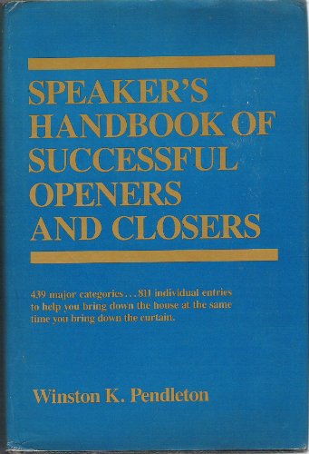 Stock image for Speaker's Handbook of Successful Openers and Closers for sale by Wonder Book