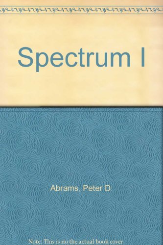 Imagen de archivo de Spectrum I a la venta por Books Puddle