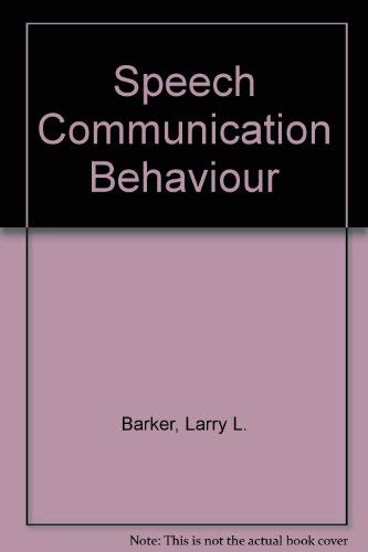 Beispielbild fr Speech Communication Behaviour zum Verkauf von Redux Books