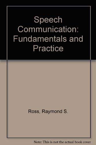 Imagen de archivo de Speech communication;: Fundamentals and practice a la venta por ThriftBooks-Dallas