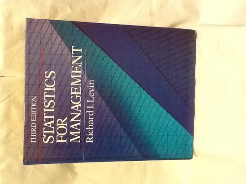 Beispielbild fr Statistics for Management (P-H international series in management) zum Verkauf von Wonder Book