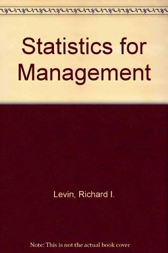 Imagen de archivo de Statistics for management (Prentice-Hall international series in management) a la venta por Wonder Book
