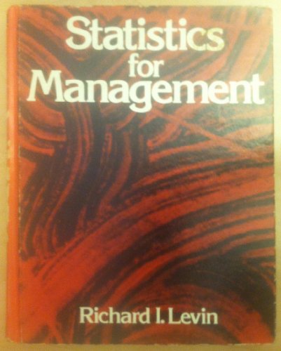 Stock image for Statistics for management (Prentice-Hall series in management) for sale by ThriftBooks-Dallas