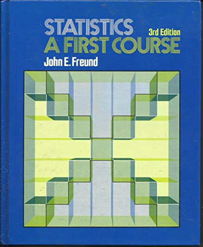 Beispielbild fr Statistics: A first course zum Verkauf von Wonder Book