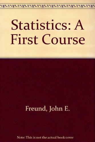 Stock image for Statistics: A first course for sale by Hawking Books