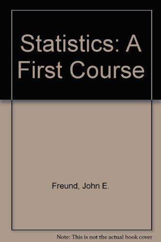 Imagen de archivo de Statistics, a First Course a la venta por Better World Books