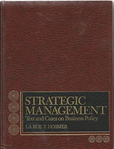 Beispielbild fr Strategic management: Text and cases on business policy zum Verkauf von Project HOME Books