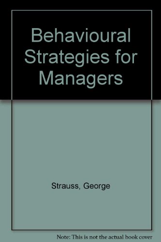 Stock image for Behavioral Strategies for Managers for sale by Wonder Book