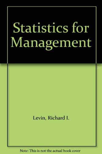 Stock image for Statistics for Management for sale by BooksRun