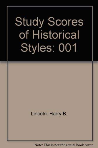 Imagen de archivo de STUDY SCORES OF HISTORICAL STYLES - VOLUME 1 a la venta por JB's Book Vault