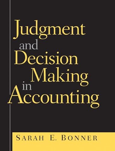 Stock image for Judgment and Decision Making in Accounting for sale by Better World Books