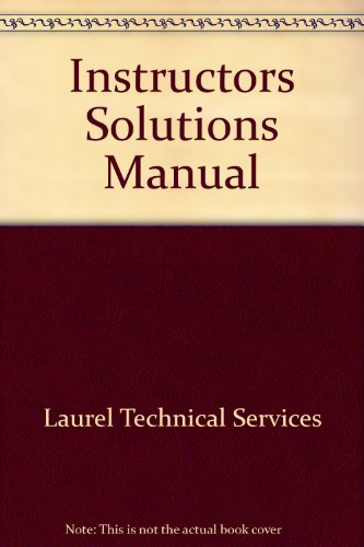 Stock image for Instructors Solutions Manual for sale by Better World Books