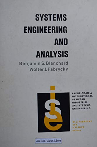 Beispielbild fr Systems Engineering and Analysis zum Verkauf von Better World Books
