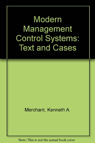 Beispielbild fr Modern Management Control Systems: Text and Cases: International Edition zum Verkauf von Ammareal