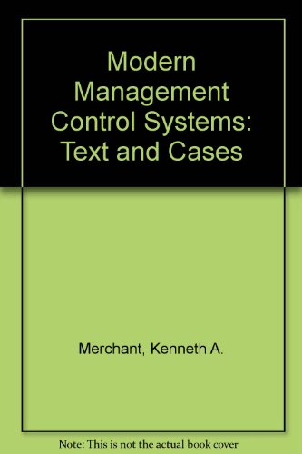 Imagen de archivo de Modern Management Control Systems: Text and Cases: International Edition a la venta por Ammareal