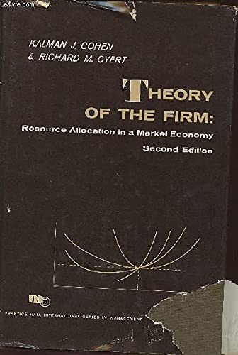 Beispielbild fr Theory of the Firm: Resource Allocation in a Market Economy (Prentice-Hall International Series in Management) zum Verkauf von Wonder Book