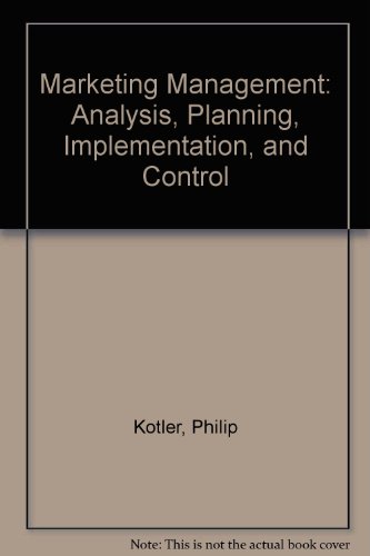 9780139149467: Marketing Management: Analysis, Planning, Implementation, and Control