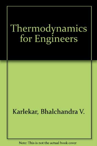 Imagen de archivo de Thermodynamics for Engineers a la venta por Mountain Books