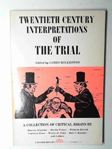 Beispielbild fr The "Trial": A Collection of Critical Essays (20th Century Interpretations) zum Verkauf von Canal Bookyard
