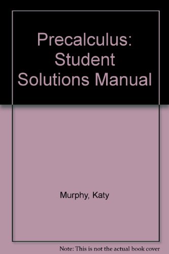 Stock image for Precalculus Student Solutions Manual for sale by HPB-Red