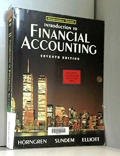 9780139619885: Introduction To Financial Accounting. 7th Edition: International Edition