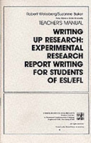 9780139708497: Instructor's Manual (Writing up Research)