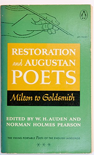 Stock image for Portable Poets of the English Language, Restoration and Augustan: Volume 3; Milton to Goldsmith for sale by Ergodebooks