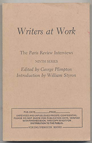 Stock image for Writers at Work 09: The Paris Review Interviews Ninth Series for sale by Hawking Books