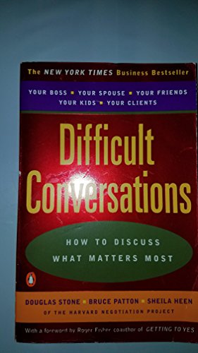 Imagen de archivo de Difficult Conversations: How to Discuss What Matters Most a la venta por Your Online Bookstore