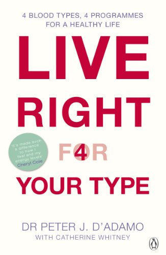 Beispielbild fr Live Right for Your Type: The Individualised Prescription for Maximizing Health, Metabolism, and Vitality in Every Stage of Your Life zum Verkauf von AwesomeBooks