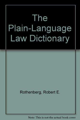 Beispielbild fr The Plain-Language Law Dictionary zum Verkauf von Better World Books