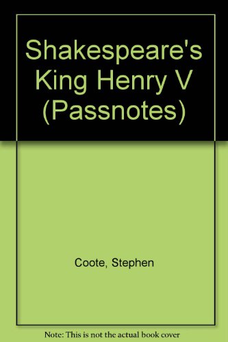 Beispielbild fr Penguin Passnotes: Henry V (Passnotes S.) zum Verkauf von WorldofBooks