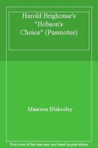 Imagen de archivo de Penguin Passnotes: Hobson's Choice a la venta por AwesomeBooks