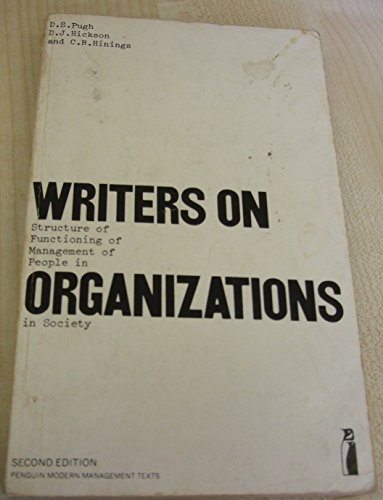 Imagen de archivo de Writers on Organizations : An Introduction a la venta por Better World Books